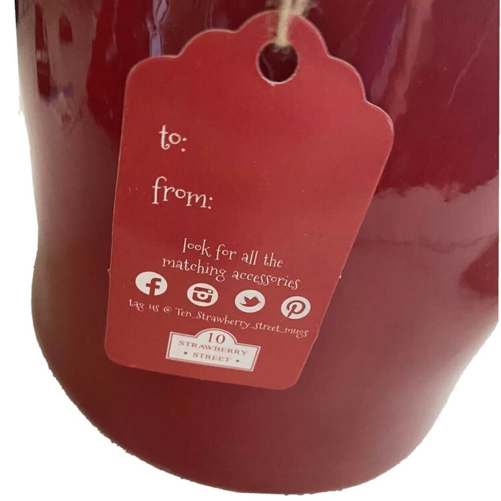 Whimsical Cupboard 10 Strawberry Street Gnome Santa Cookie Jar Canister 13" New - Picture 11 of 11